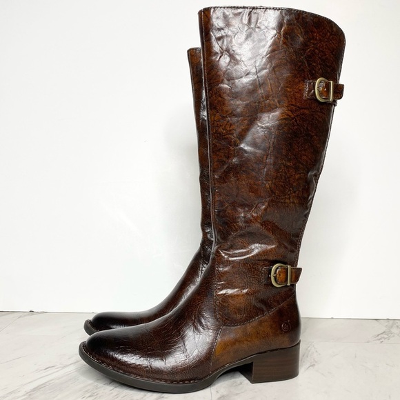 New! Born Gibb Knee High Brown Leather Boot 7M - Picture 1 of 16